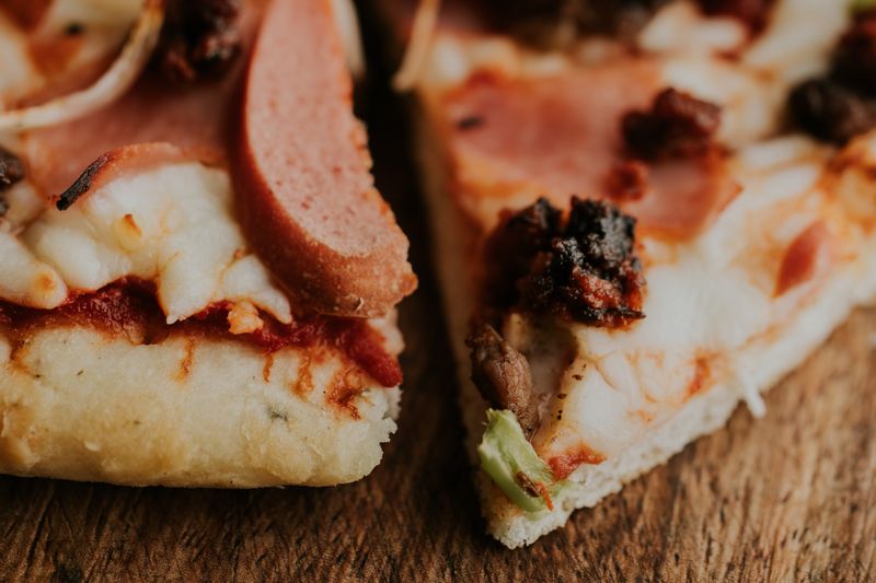 Perfect cheese pull from Jet's pizza deep dish specialty